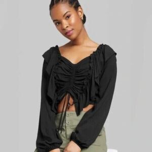 wild fable  long sleeve ruffle top